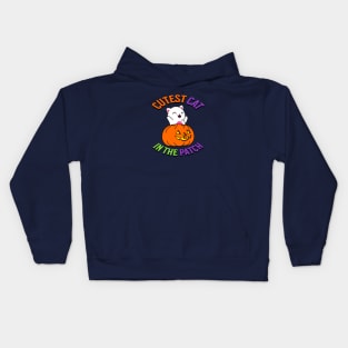 Cutest White Cat in the Patch Kids Hoodie